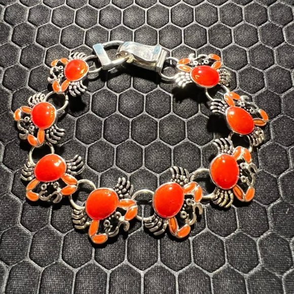Venice By The Sea Jewelry Jewelry - Crab Bracelet Red Made of .925 Silver